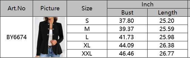 Spring Autumn Women's Button Decoration Turndown Collar Long Sleeve Fashion Casual Jacket 7