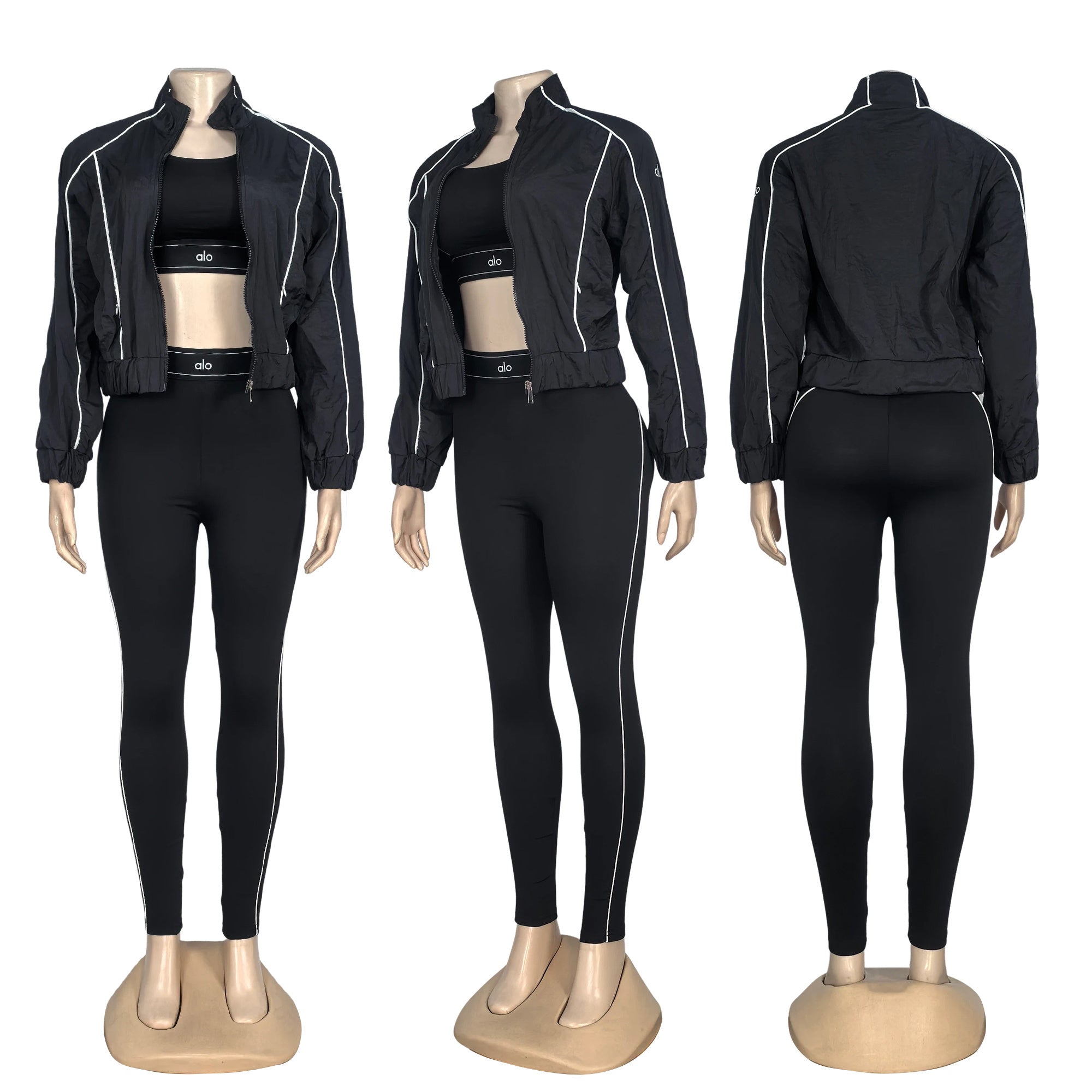 Women's Spring Summer Autumn Fashion Striped Loose Casual Sport Jacket 10