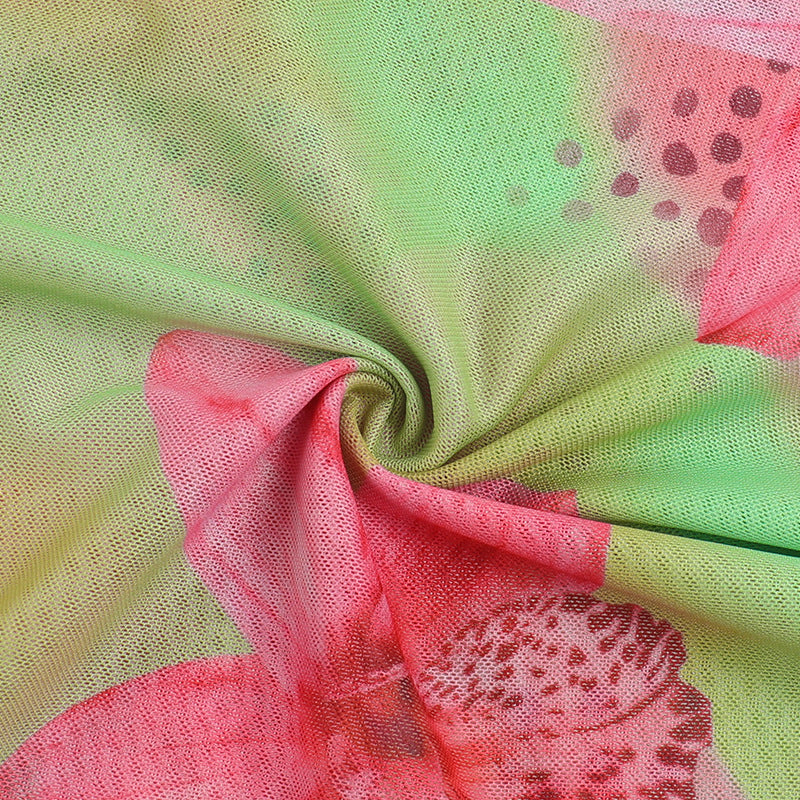 Printed Low-Back Summer Women's Short Holiday Dress 16