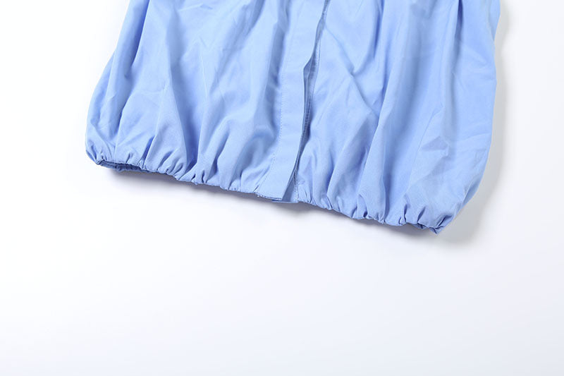 Autumn Women's Fashion High Neck Color Block Sexy Crop Top Short Skirt Set 14