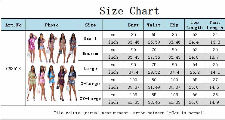 Summer Fashion Print Multicolor Shirt Shorts Casual Set 29