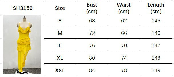 African Women Sexy Slit Ruffled Irregular Dress 10