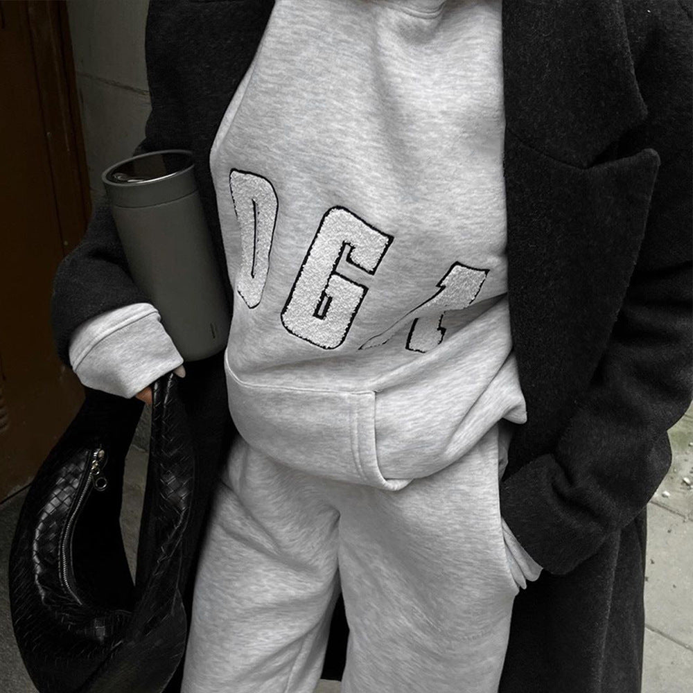 Women Casual Embroidered Yoga Letter Printed Loose Hoodies 6