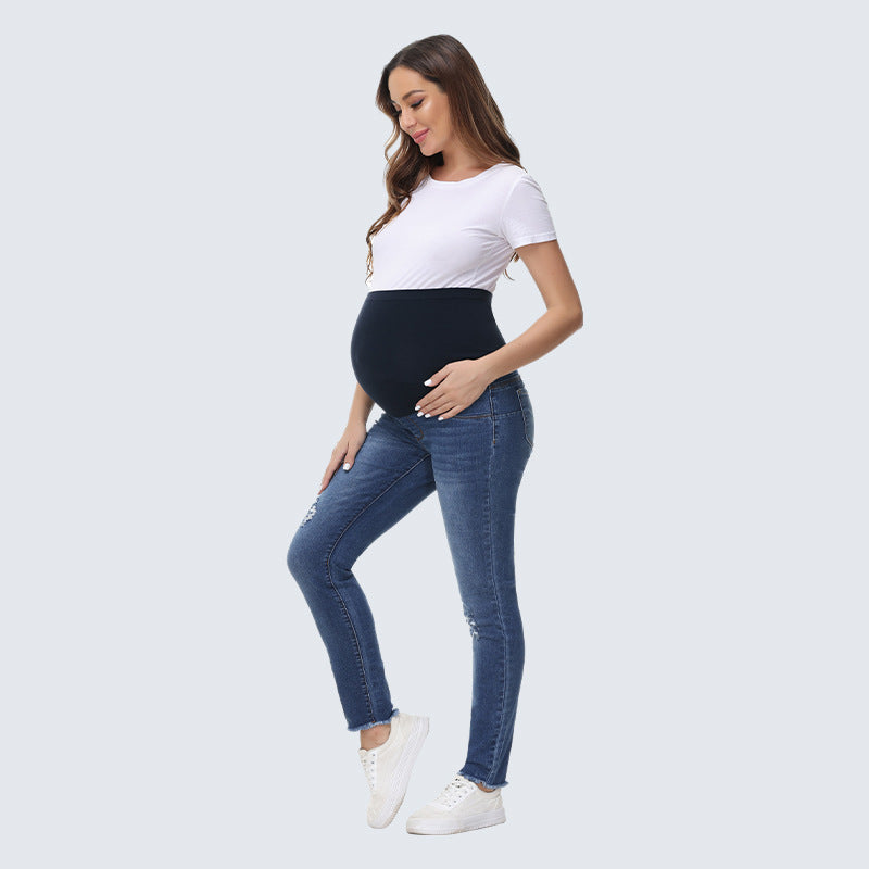 Women's Tight Fitting Maternity Denim Pants