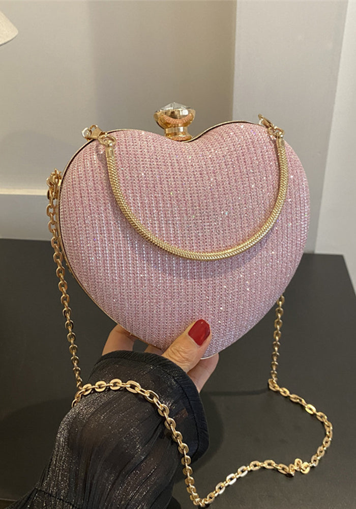 Women Heart Print chain handbag single shoulder crossbody small bag