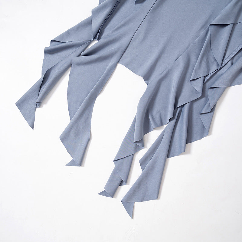 Women's Summer Ruffle Sleeveless Crop Top Low Waist Skirt Women's Set 16