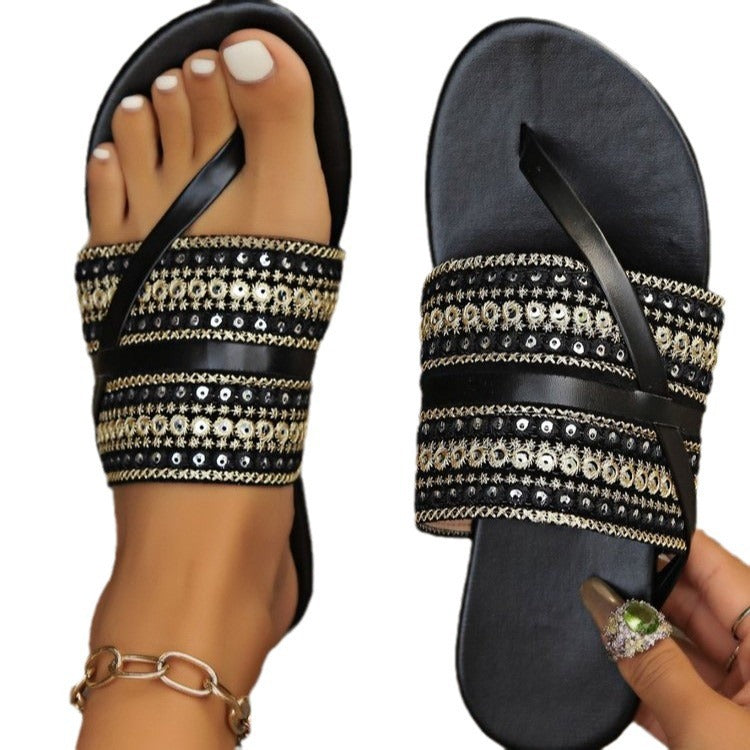 Plus Size Fashionable Flat Sandals Summer Holiday Style Flip-Flops 6