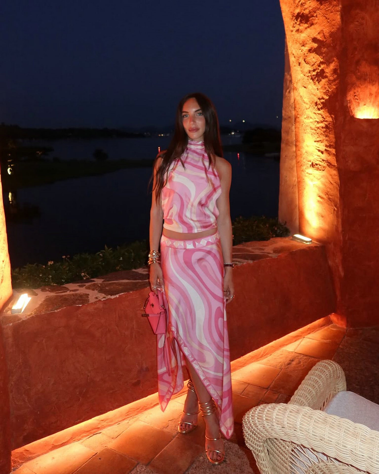 Summer Satin Low Back Top & Asymmetrical Skirt Set 3