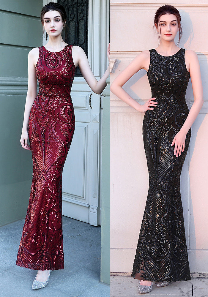 Lace & Sequin Fishtail Wedding Dress Romantic Bridal Evening Gown