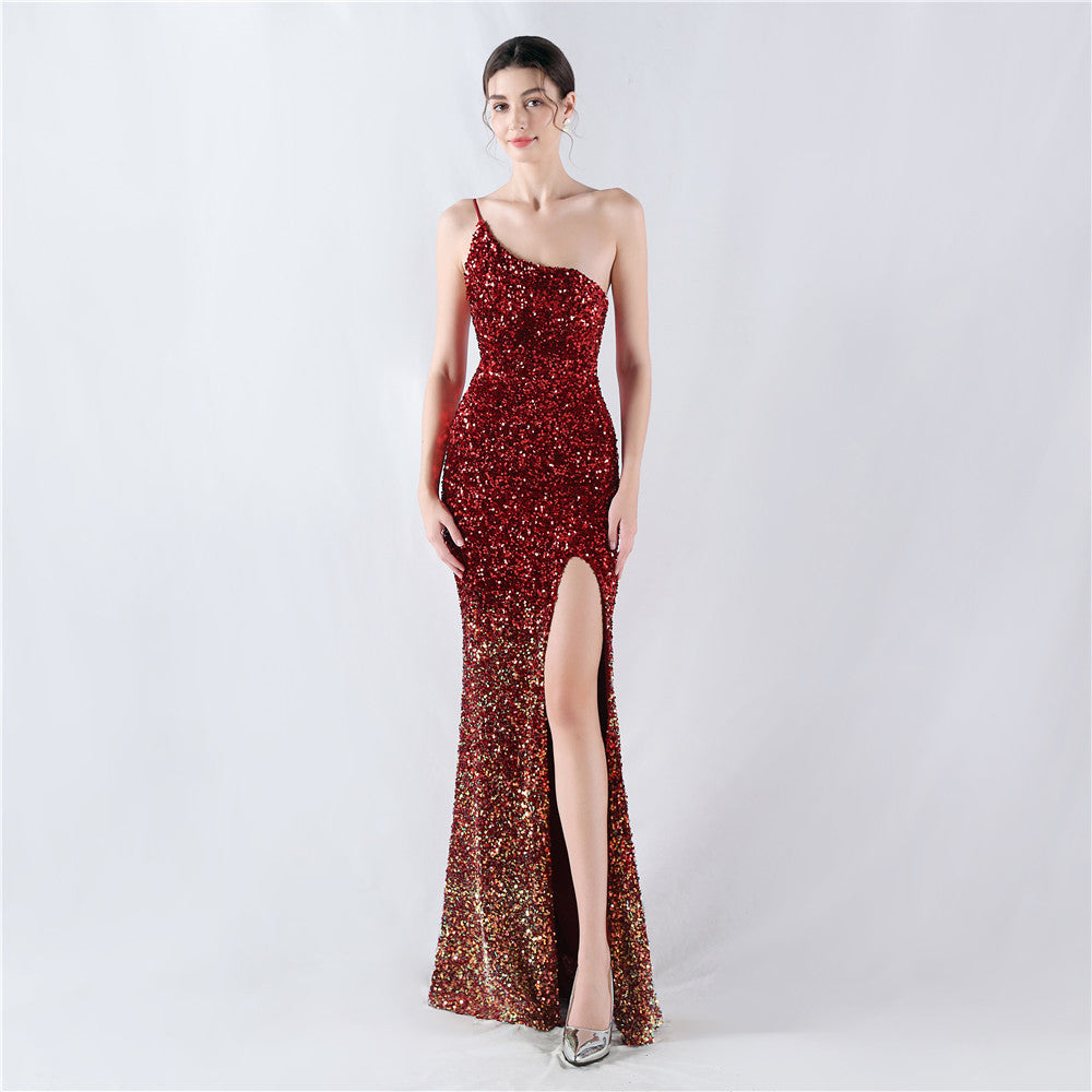 Plus Size Women Sequin Formal Party Maxi Evening Dress 5