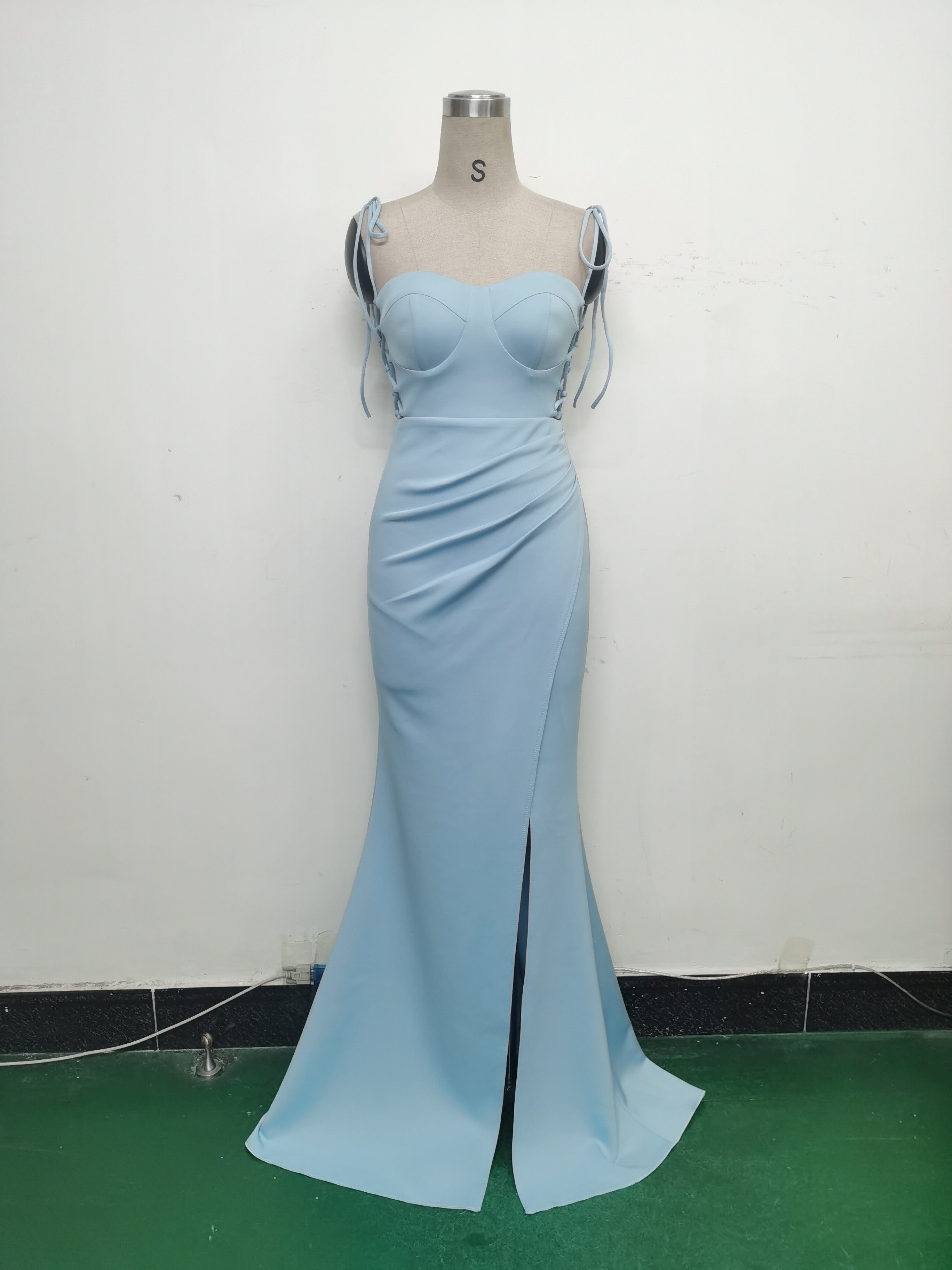 Women Two-way Rope Binding Satin Evening Dress 14