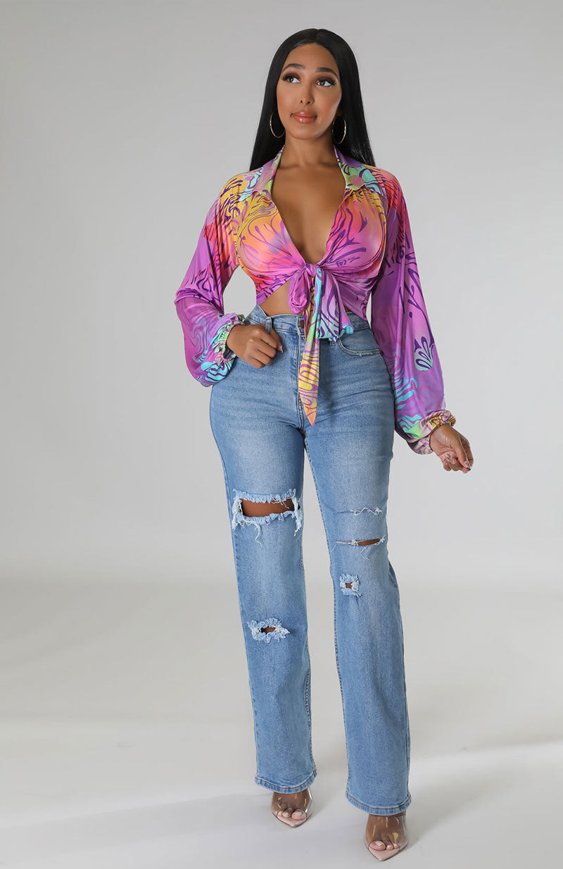 Fashion Spring Casual Print Long Sleeve Two-Piece Women'S Skirt Set 6