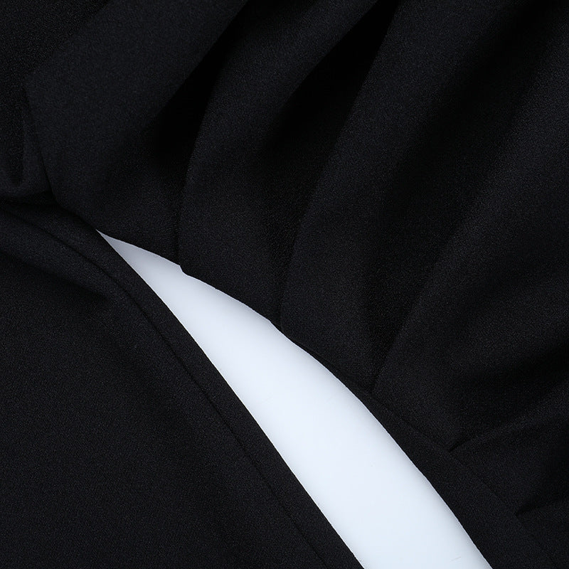 Women Square Neck Sexy Slit Ruffle Long Sleeve Maxi Dress 13