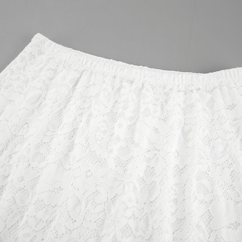 Spring Jacquard Lace Cut-Out Fashion Sexy Long Skirt 11