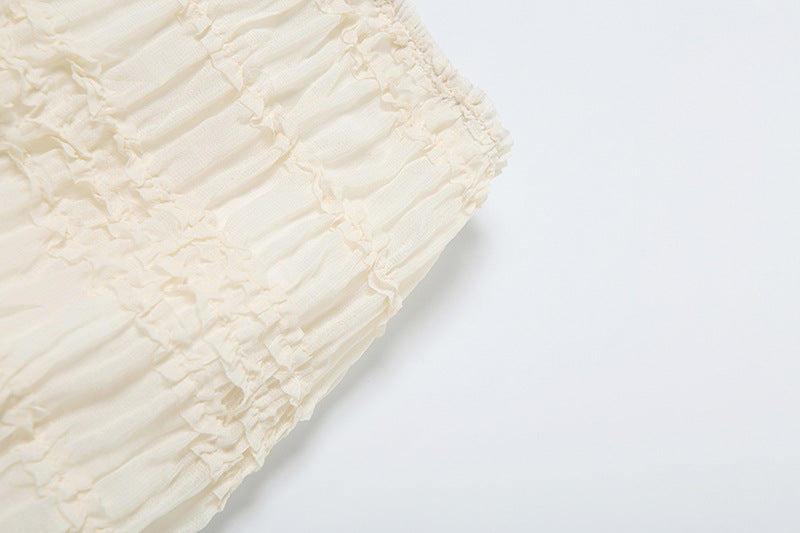 Spring Halter Neck Low Back Vest Pleated Chiffon Sexy Long Skirt Two Piece Set 21