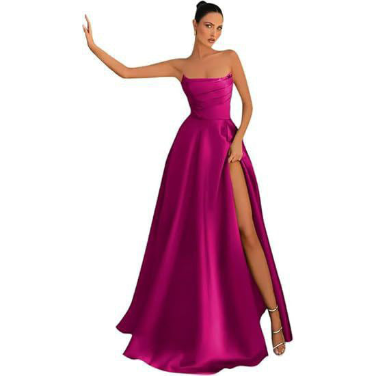 Women Strapless Sexy Slit Formal Party Evening Dress（Processing time need 3-6 days） 42