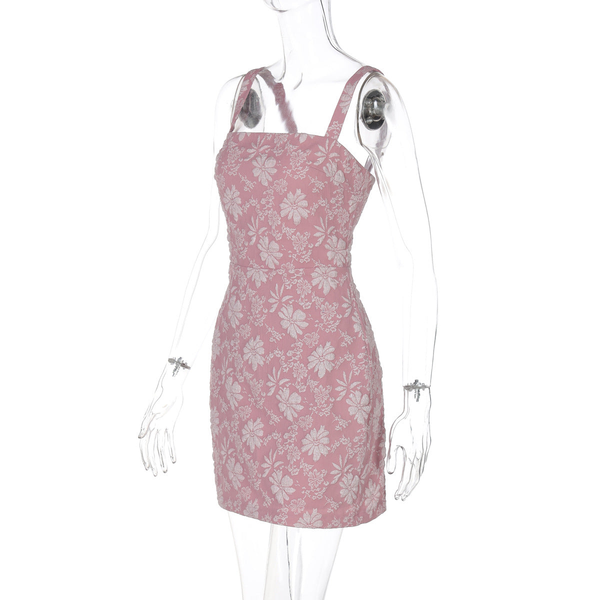 Women floral hollow Lace-Up Mini Strap Dress 7