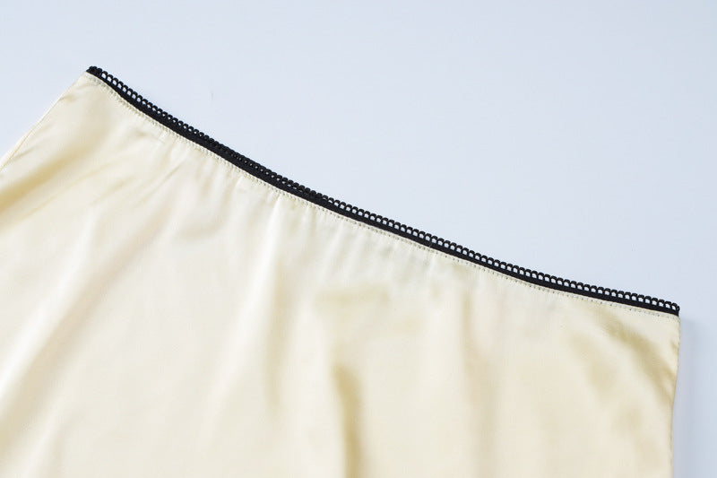 Spring Women's Solid Color Slim Crop Camisole High Waist Skirt Two Piece Set 10