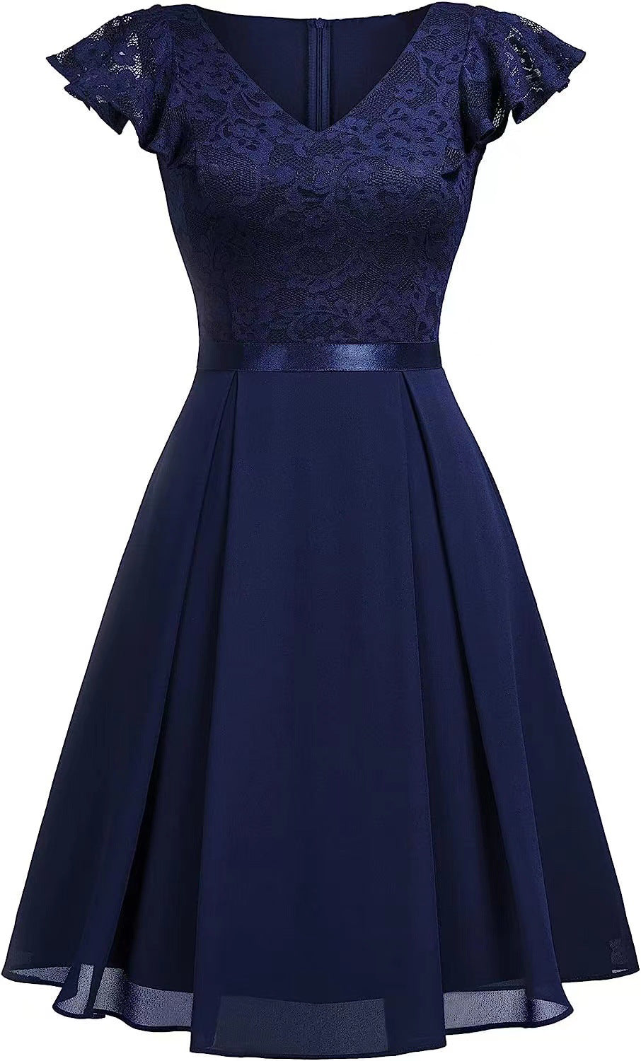 Women Lace Cutout Chiffon Dress 8