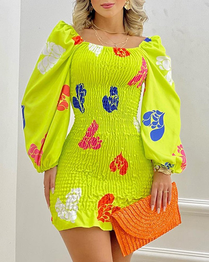 women's fashion print dress spring summer dress 3