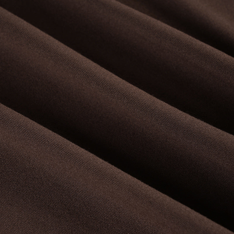 Women American-Style V-Neck Ethnic Ribbon Contrast Color Patchwork irregular pleated Halter Neck dress 19