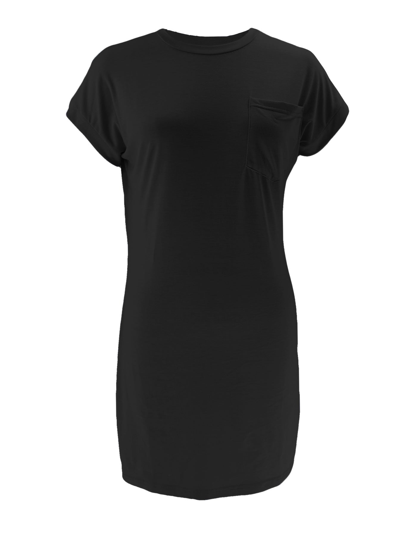 Women Solid Casual T-Shirt Short Sleeve Dress 12