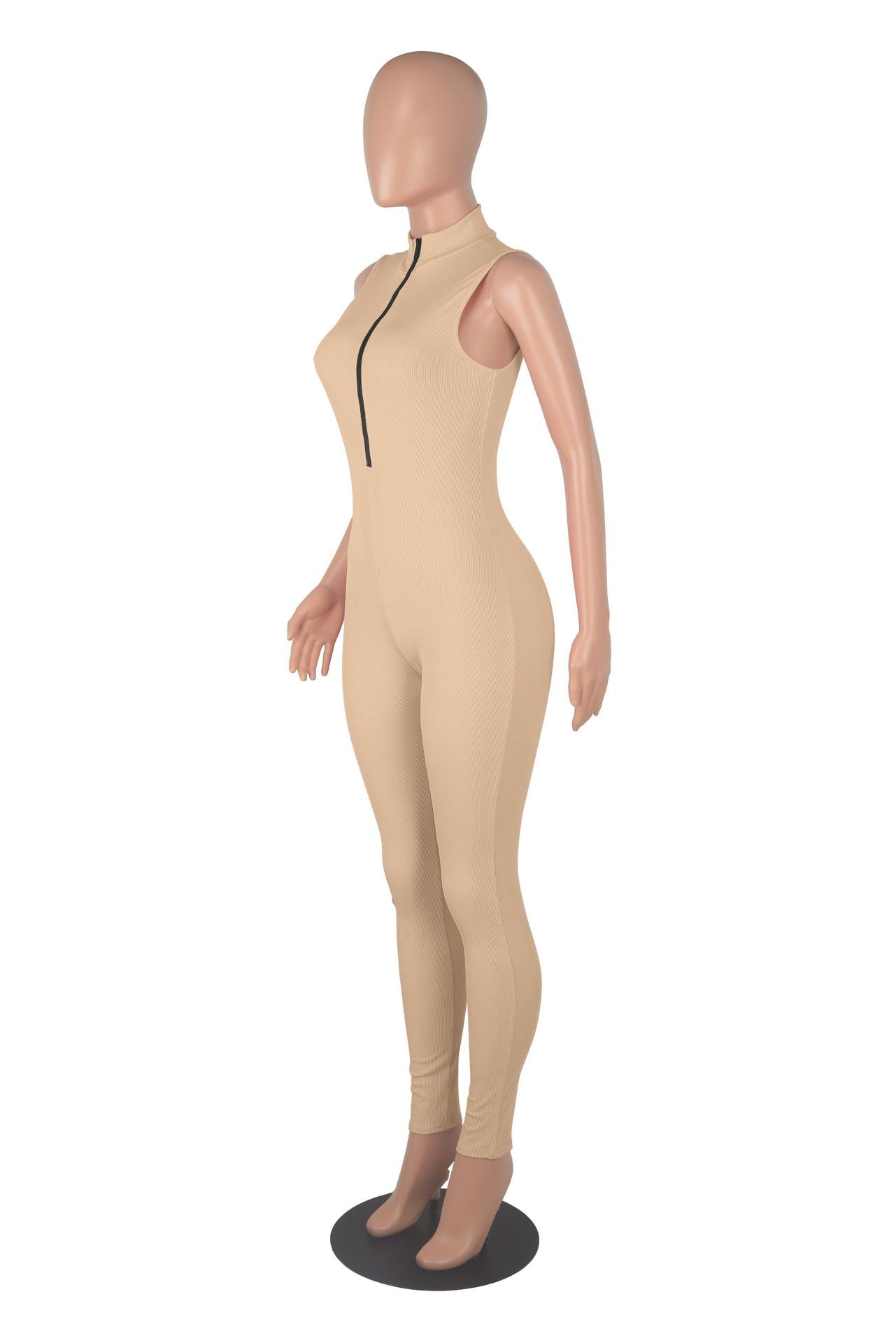 Women stretch zipper Jumpsuit 36