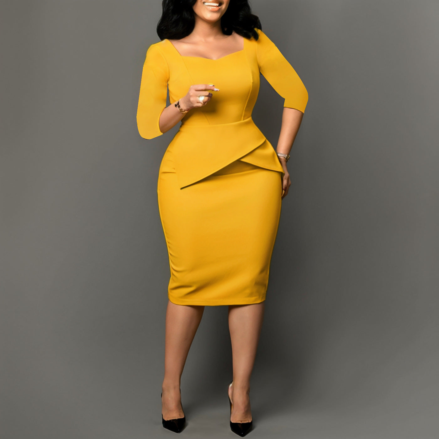 Women Solid Bodycon Dress 3