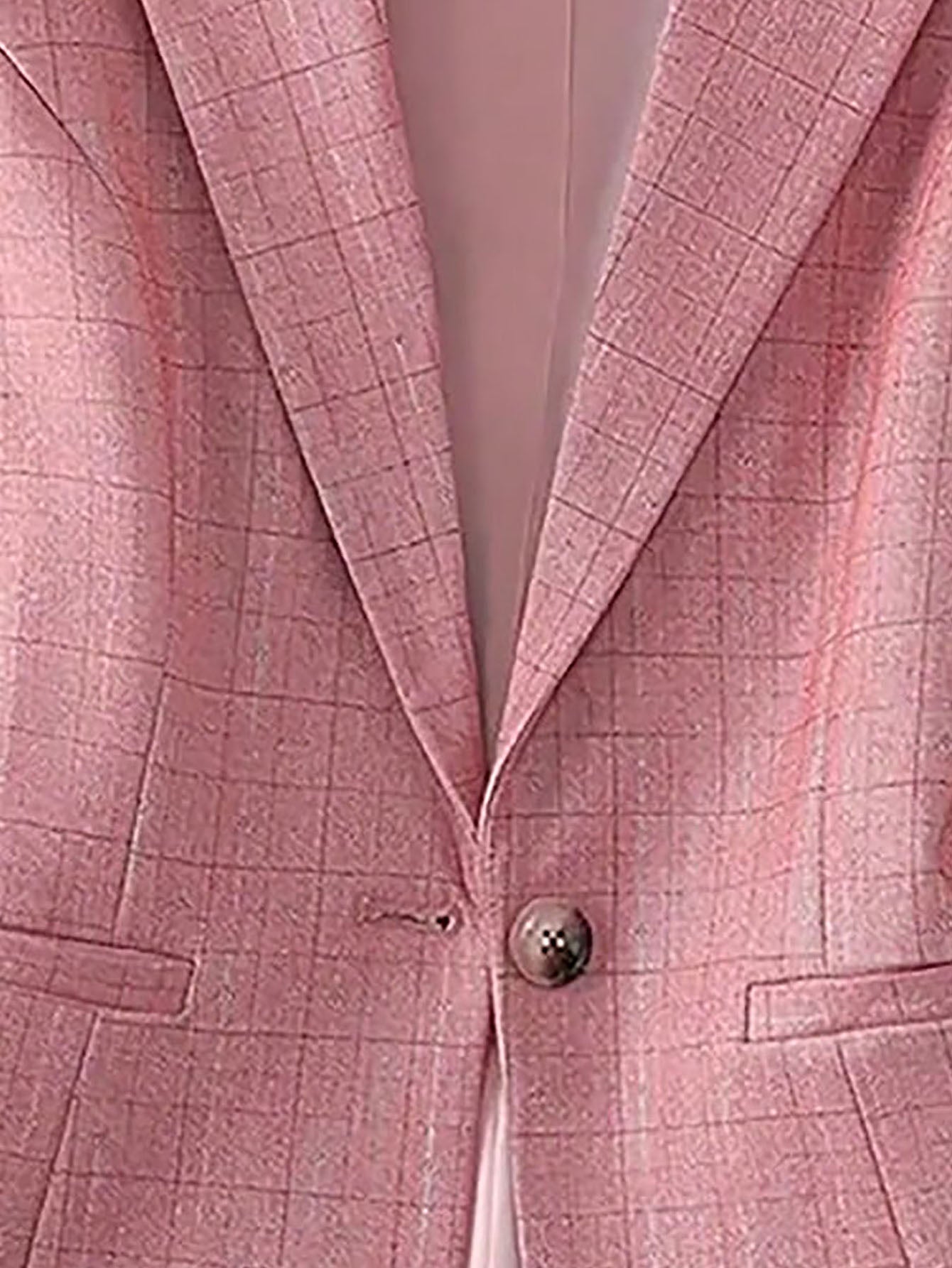 Women Solid Turndown Collar Blazer 11