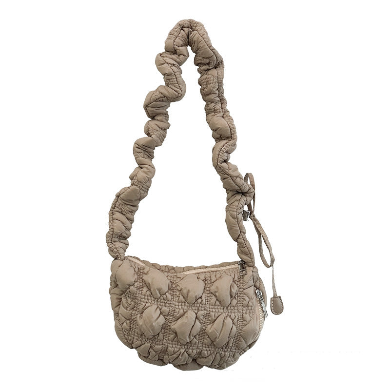 Women Pleated Cloud Casual One Shoulder Crossbody Dumpling Bag 13