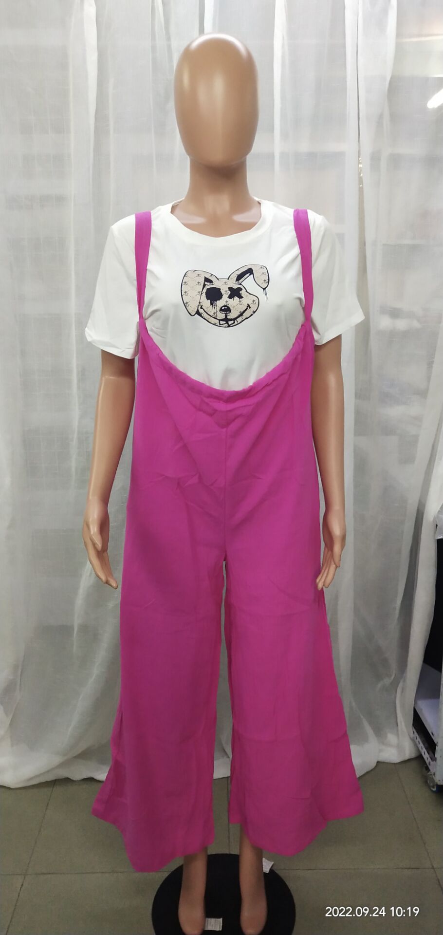 Women'S Solid Casual Wide Leg Loose Bib Pants 8