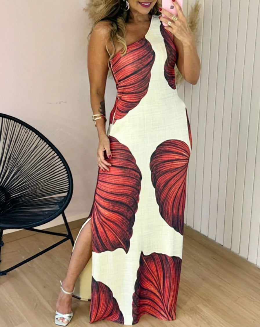 Summer Printed Fashion Chic Sleeveless Women Sexy Slim Dress 7