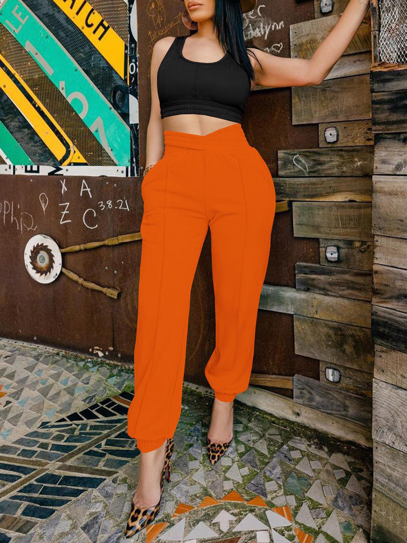 Women Spring Casual Solid Pants 13