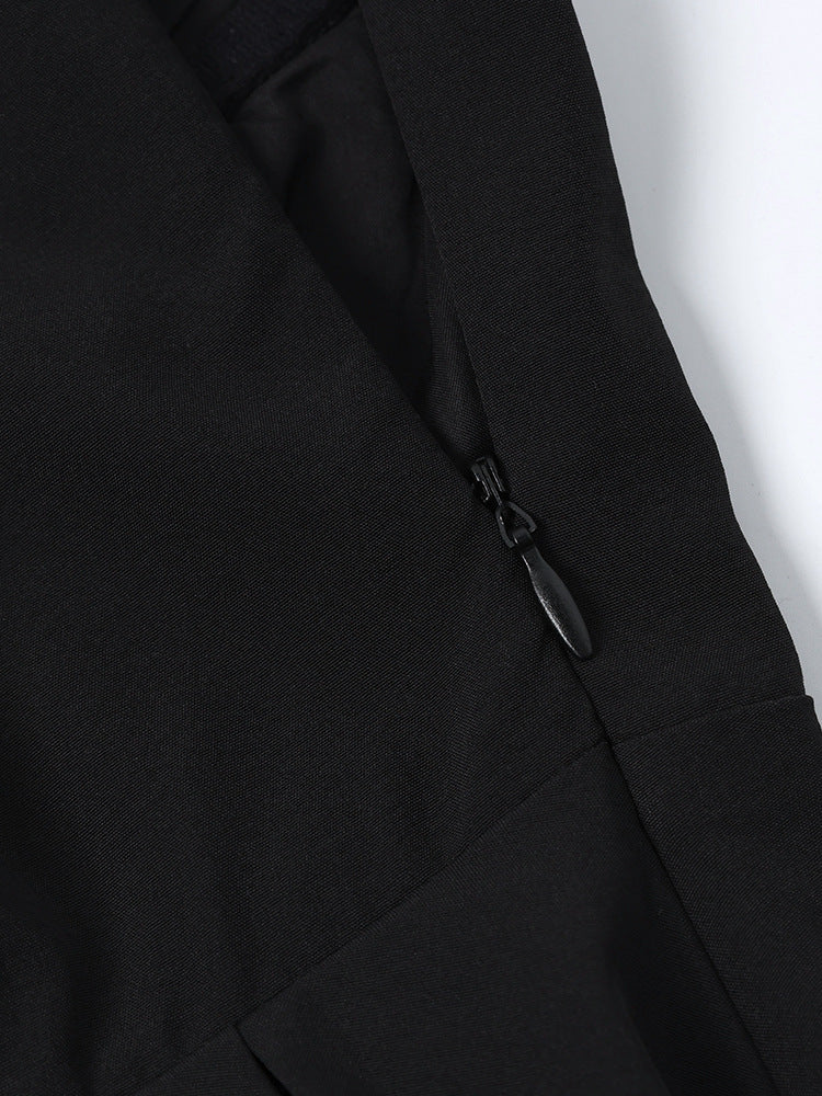 Lace Patchwork Halter Lace-Up A-Line Dress 13