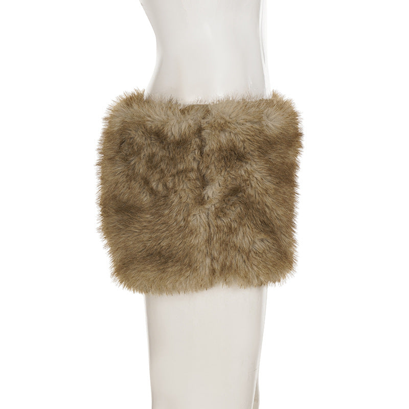 Women sexy fur solid shorts 9