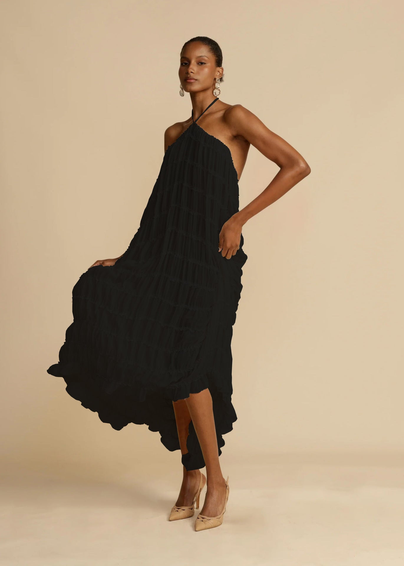 Women Spring Summer Casual Halter Neck Top and Long Skirt two-piece set 38