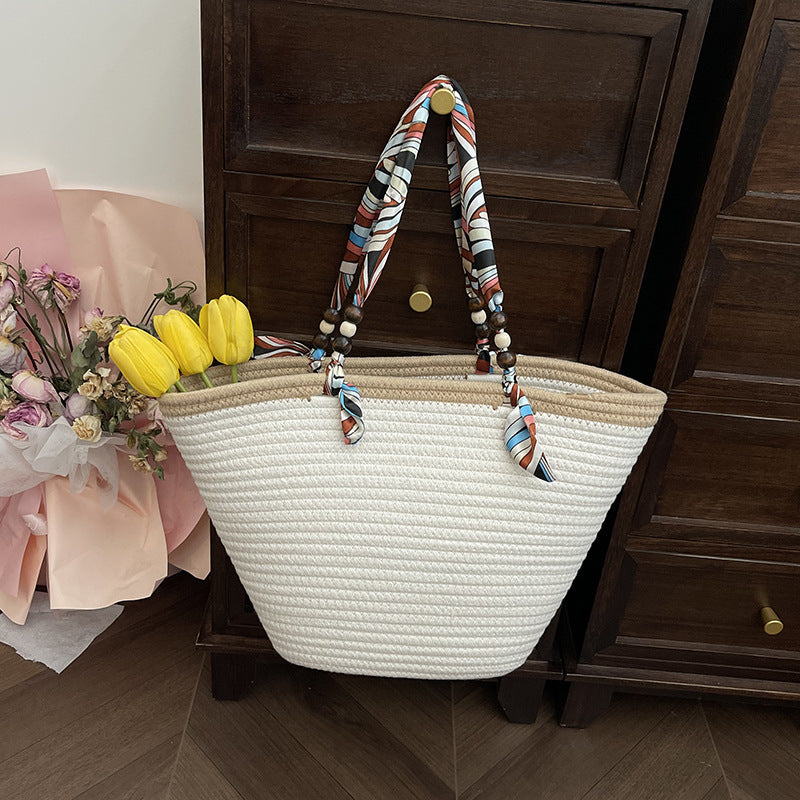 Women Popular Beach Holidays Straw Bag Shoulder Tote Bag 3