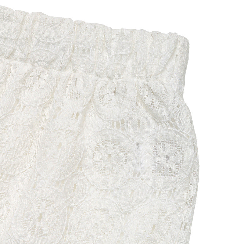 Women Summer Casual See-Through Lace Pants 10