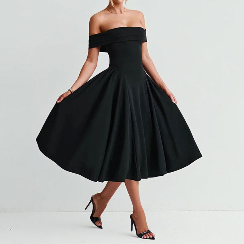 Women Spring Elegant Strapless Off Shoulder Dress 3