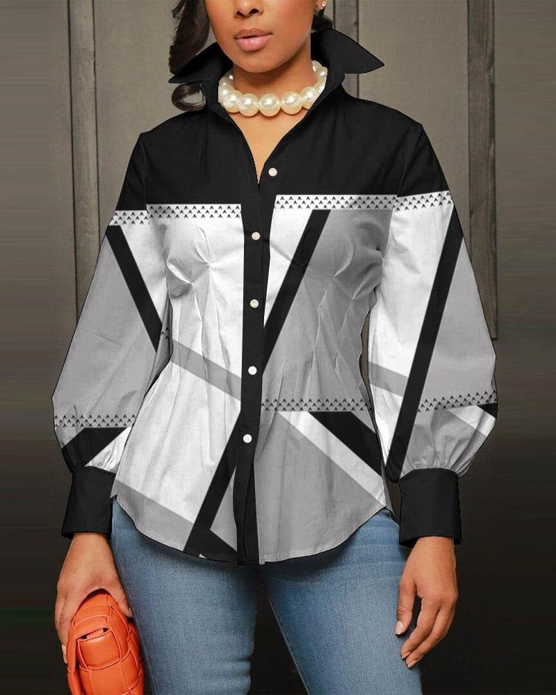 Fashion Print Ladies Long Sleeve Shirt 5