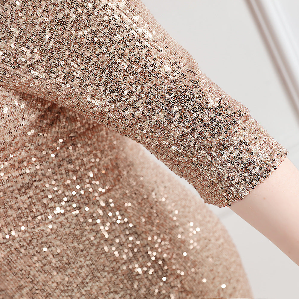 Spring and Summer Long Sequin Plus-Size Formal Party Evening Dress 21