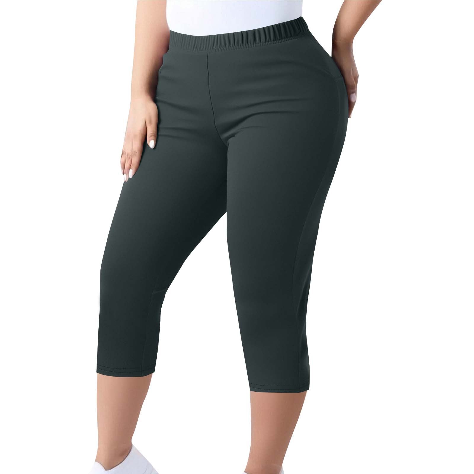 Women's Trousers Capri Pants Plus Size Elastic Waist Tight Pants 15