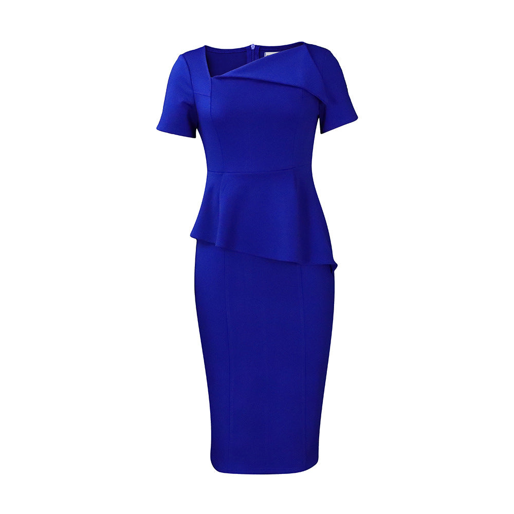 Women's Chic Tonle Fashion Slash Shoulder Dress 9