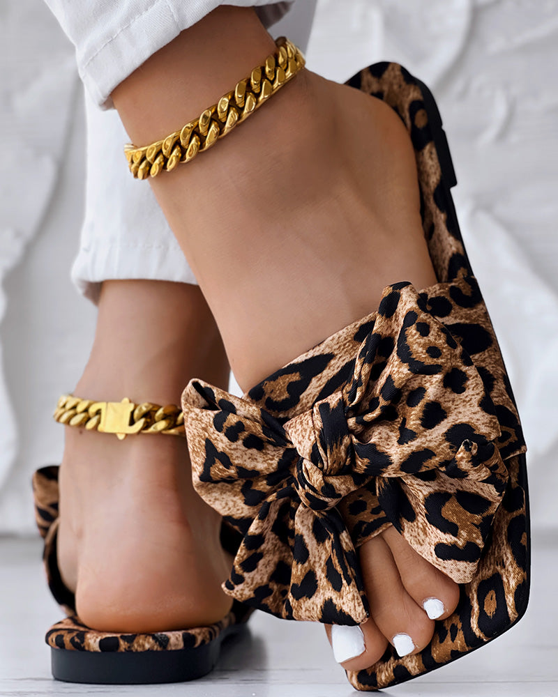 Casual Plus Size Women's Bowknot Beach Sandals 11