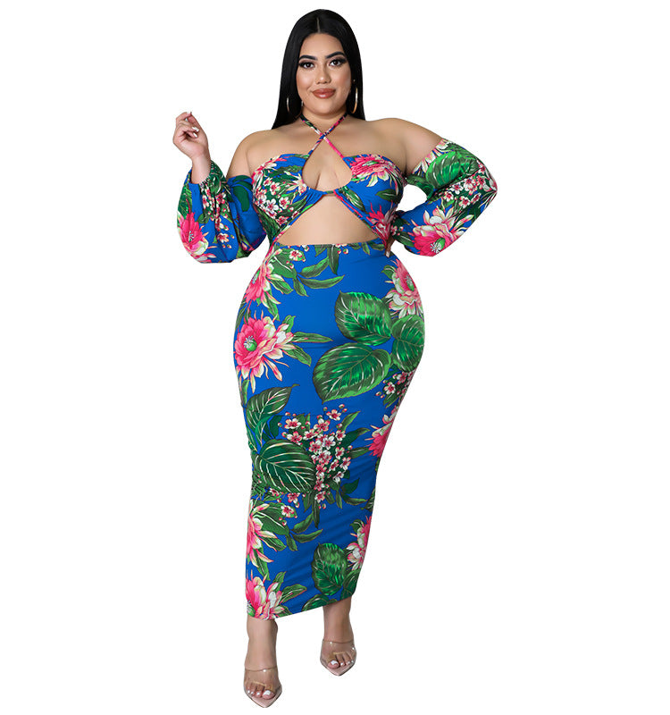 Plus Size Women summer suspender sexy strapless Cut Out Sexy dress 12