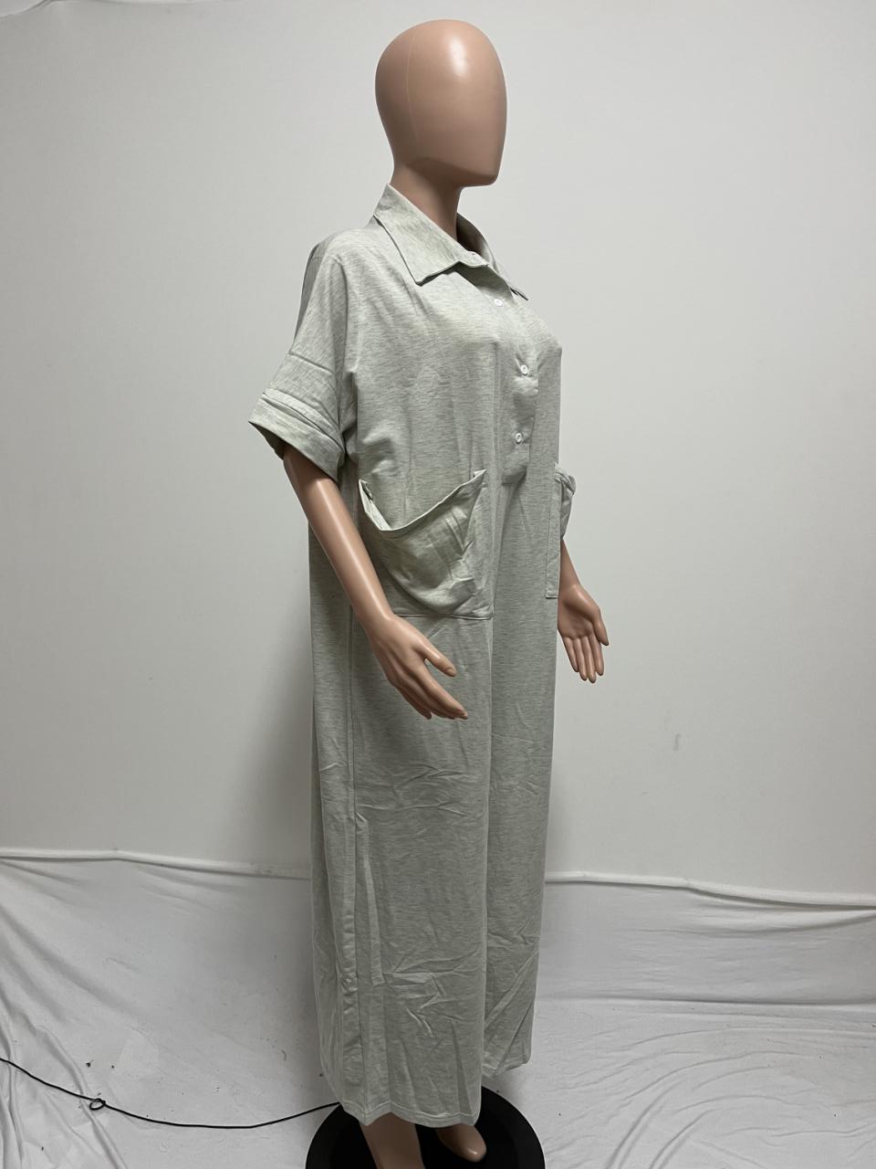 Women White Loose Short Sleeve Jumpsuit 5