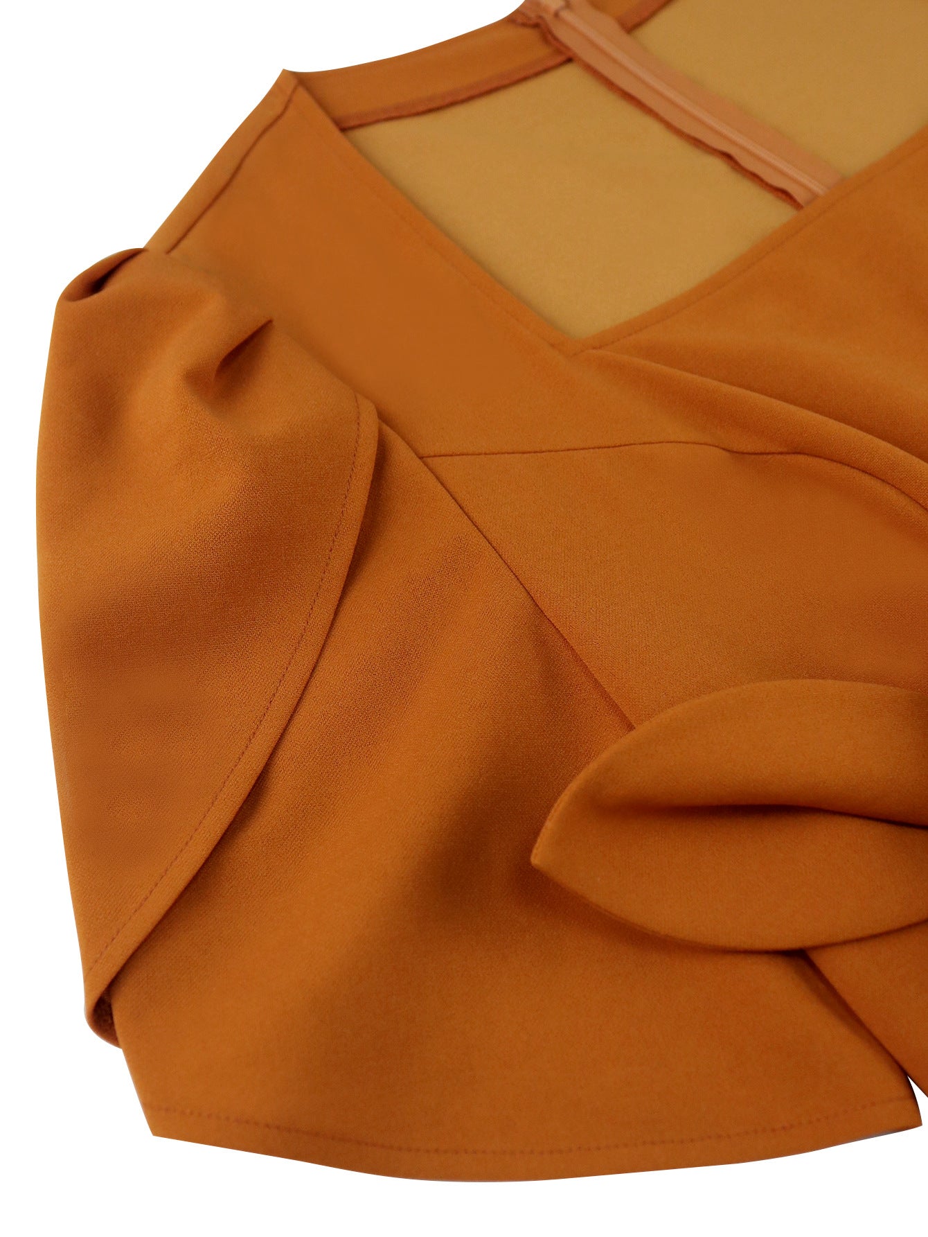 Women Elegant square collar ruffle flower bodycon Dresses 15