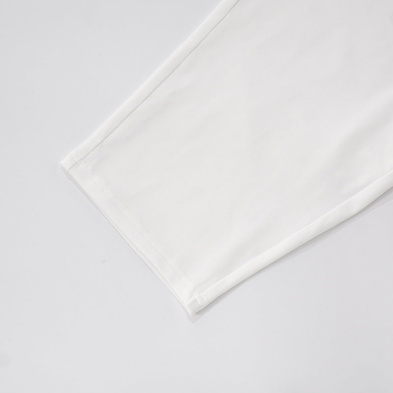 Women's Spring-Summer See-Through Mesh One-Sleeve Slim Tight Two-Piece Shorts Set 23