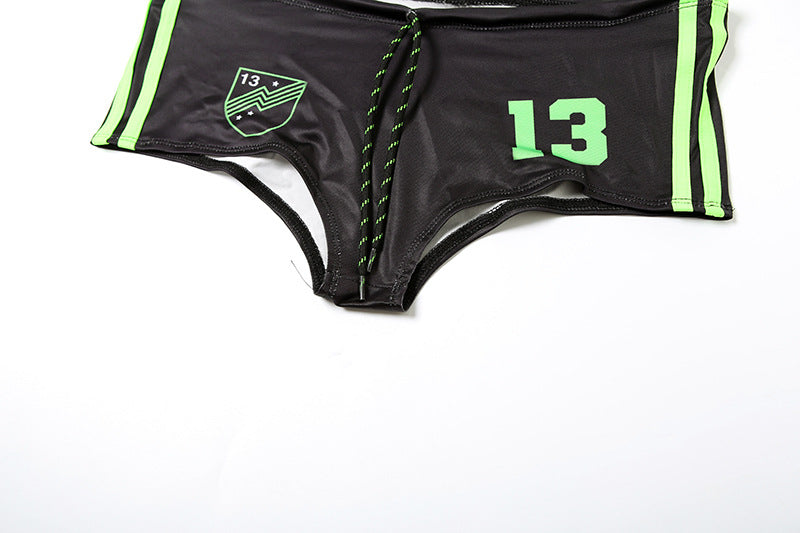 Spring Summer Women's Sexy Halter Neck Tie-Dye Printed Bikini Two-Piece Set 16