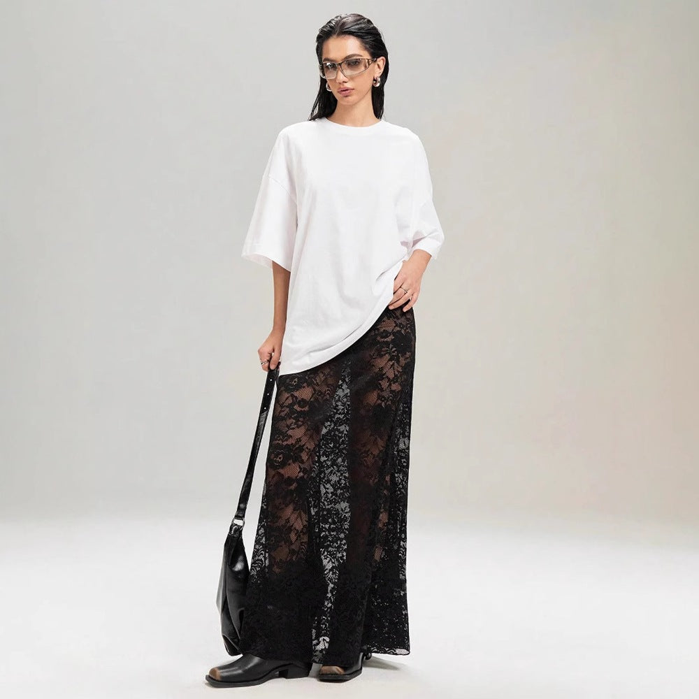 Stylish Summer Lace High-Waist Midi Skirt 4